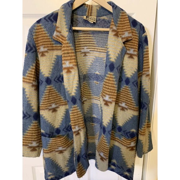 VTG Jeans Wear Nativ‎ Aztec Women's Blazer Jacket Sz L earth - Picture 7 of 9